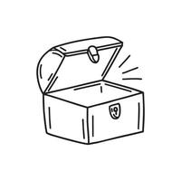 A trunk box with its lid slightly open vector