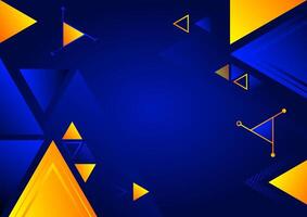 abstract geometric dark blue and yellow background with triangles vector