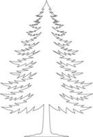 Simple Pine Tree Line Drawing for Graphic and Print Projects vector