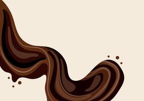 horizontal poster for Chocolate Day with a large wavy chocolate flow vector