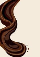 vertical poster for Chocolate Day with a large wavy chocolate stream vector