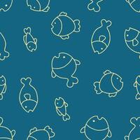 Outline Fish Seamless Pattern Background for Surface Print Fabric Fashion Wrapping vector