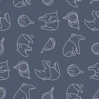Outline Seamless Pattern of Tapir Animal Fig Background for Fashion Wrapping Print Fabric vector