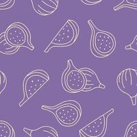 Outline Fig Seamless Pattern Background for Surface Print Fabric Fashion Wrapping vector