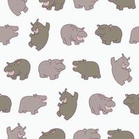 Hippo Seamless Pattern Background for Print Fabric Surface Fashion Wrapping vector