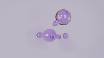 Abstract morphing liquid transparent glass blobs animation background. 3D metaball with fluid motion in a seamless loop video