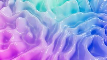 Abstract plastic 3D colorful turbulent gradient background with liquid style waves. Seamless looping . 4k abstract motion graphics dynamic pink and blue background video