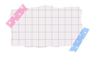 Memo sticker of pad paper with cute scotch or washi tape with pattern vector