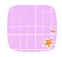 Kids paper memo sticker with grid pattern in pink color vector