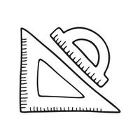 A triangle ruler next to a protractor vector