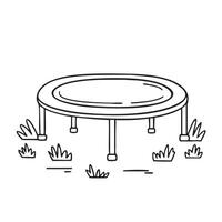 A trampoline surrounded by grass patches vector