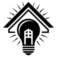 Creative illustration representing home energy efficient solutions and eco-friendly smart housing concepts. vector