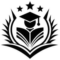 Elegant illustration representing knowledge education and academic achievement with stars and laurel wreath vector