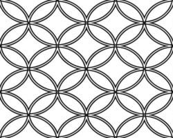 Elegant black and white overlapping circles forming a seamless repeating geometric design element vector