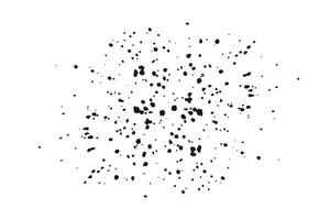 Black ink spray texture with scattered splatters and splashes on white background in grunge style vector