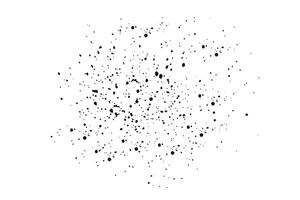 Random ink splatter texture with black drops and scattered spots isolated on white background for design vector