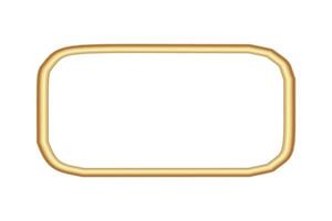 Golden rounded rectangle frame isolated on white background for label design, decoration or packaging vector