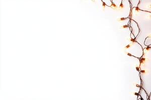 christmas lights on a white background photo