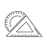 A triangle ruler lying close to a protractor vector