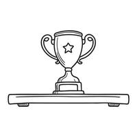 A trophy on a shelf edge vector