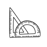 A triangle ruler placed near a protractor vector
