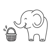 A trunk of an elephant reaching into a basket vector