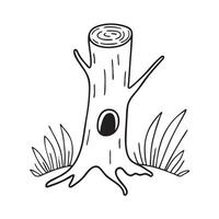 A tree trunk near a small squirrel hole vector