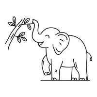 A tree branch being reached by an elephant trunk vector