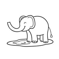 A trunk of an elephant extended over a puddle vector