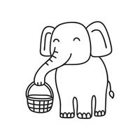 A trunk of an elephant holding a basket vector