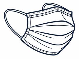 Minimalist illustration of a surgical face mask in a monochrome style suitable for design vector