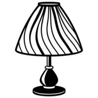 Elegant black and white illustration of a stylized table lamp for home decor and design projects vector