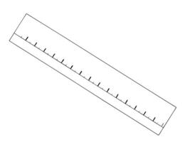 A simple black and white illustration depicting a ruler on a white background for measurement vector
