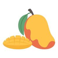 Illustration of mango with slice isolated on white background vector