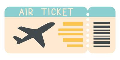 Airplane ticket with a silhouette of an airplane and a minimalist design vector