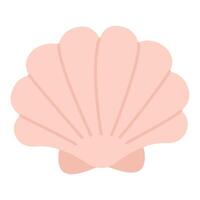 Simple flat seashell on white background. Minimal pastel clam shell design for summer, beach themes, ocean decor, and educational materials vector