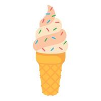 Flat illustration of ice cream with colorful sprinkles isolated on white background vector
