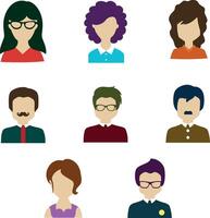 Diverse flat illustrations representing faceless people and generic avatar concepts vector