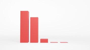 3D Bar Chart Showing Financial Decline Economic Data Trend Visualization video