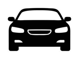 black silhouette front view car icon. Perfect for graphic and web. vector