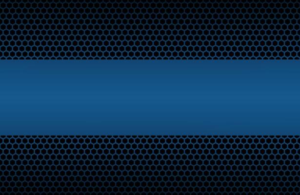 Blue geometric polygons background with place for your text. Hexagon symbol. Abstract black metallic wallpaper. illustration