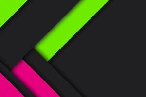 Black, green and pink modern material design. abstract widescreen background vector