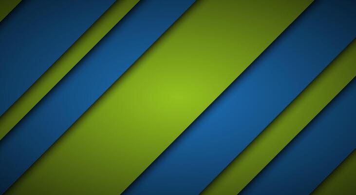 Abstract blue and green background. Diagonal lines and strips. Overlapping colour layers. illustration