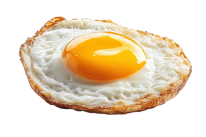 Perfectly Cooked Sunny Side Up Fried Egg with Crispy Edges and Glossy Yolk Isolated on Transparent Background png