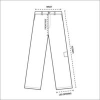 Men's formal trouser pants front and back view flat sketch fashion illustration, technical sketch vector