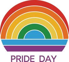 Rainbow Pride Day Celebration Logo with Multicolor Arches and Text for LGBT Support and Equality Awareness vector