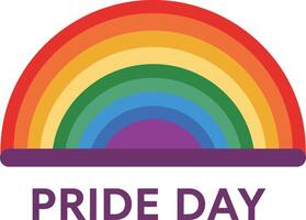 Rainbow Pride Day Celebration Symbol with Colorful Arches and Text for LGBT Community Support and Inclusivity Event vector