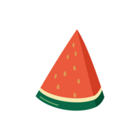 Simple Watermelon Slice Illustration with Seeds and Rind png