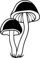 graphic drawing with lines mushroom vector