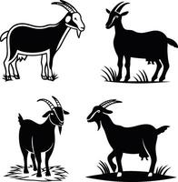 Goat Set Of Silhouette vector